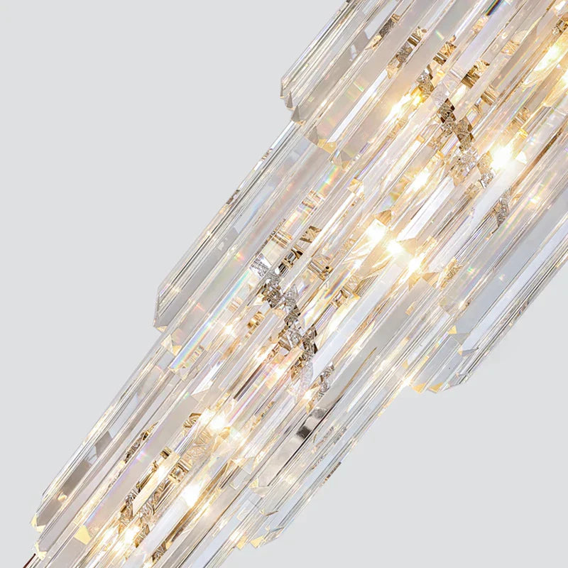 ثريات LED "ديكور بايتس" الذهبية الكريستالية للمباني الدوبلكس - ديكور الدرج الفاخر