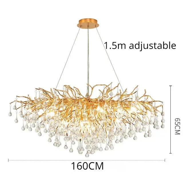 DecorBites™ Crystal Dendritic Chandelier: Modern Luxe for Living Room, Dining Room, Bedroom, Hotel Lobby