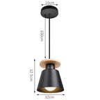 Black Wood Industrial Pendant Light