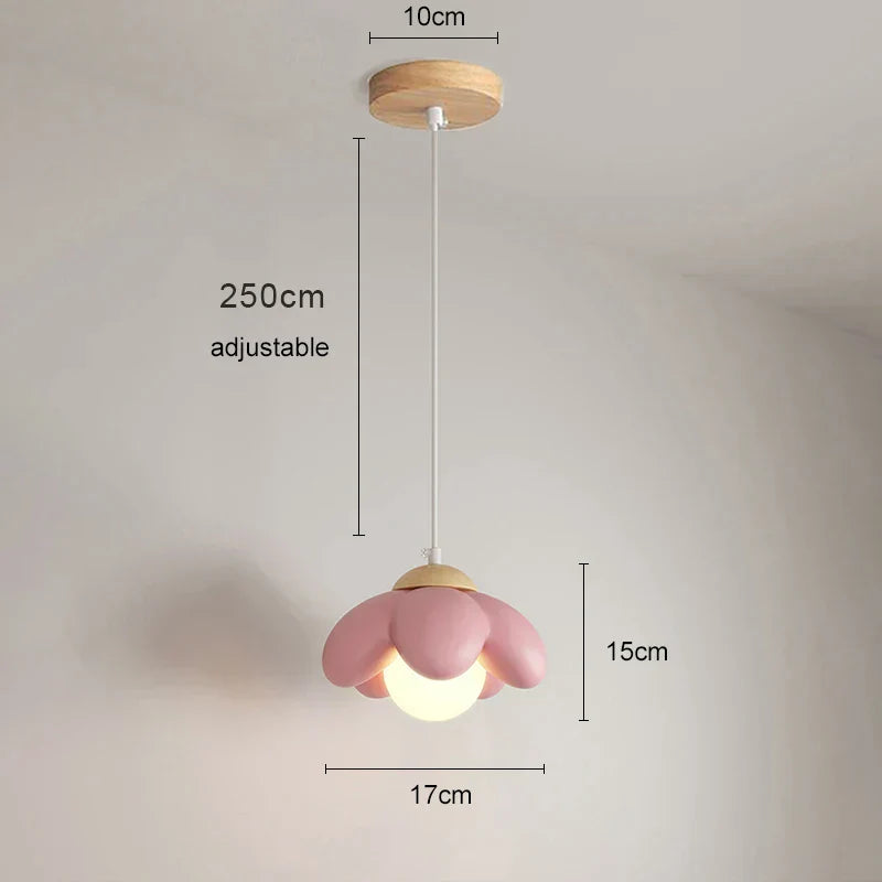 DecorBites™ Cream Flower Pendant Light: Modern Nordic Styling Chandelier for Bedroom & Living Room