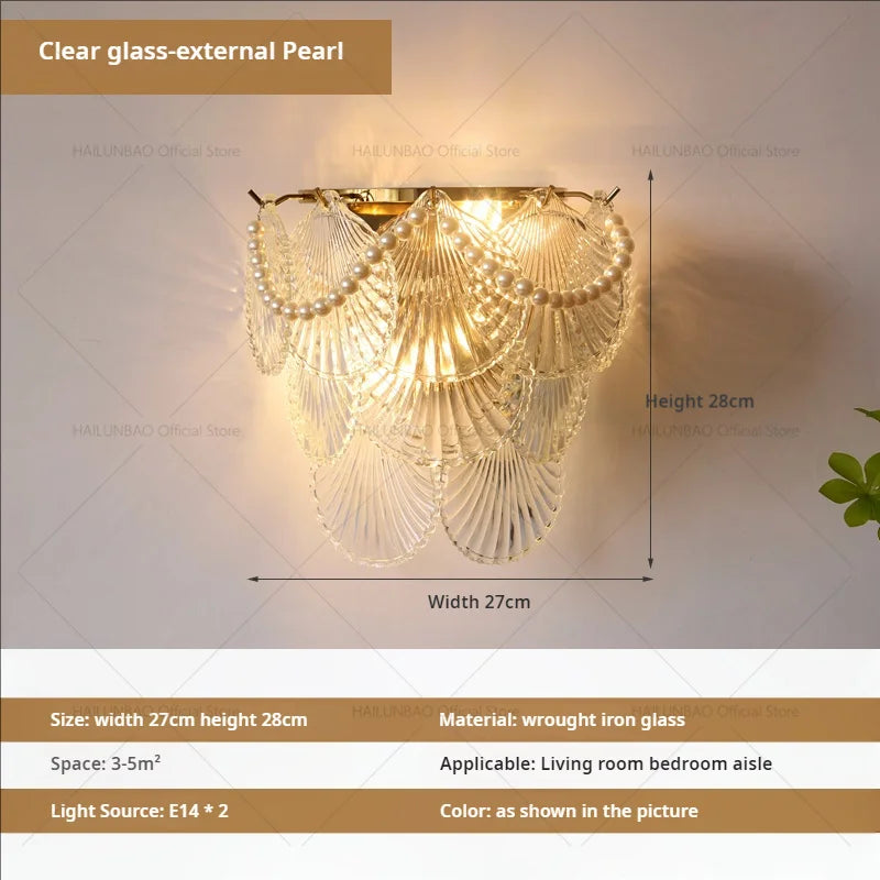 DecorBites™ مصباح حائط زجاجي كريستالي فاخر للممرات وغرف المعيشة وغرف النوم والإضاءة في الممرات