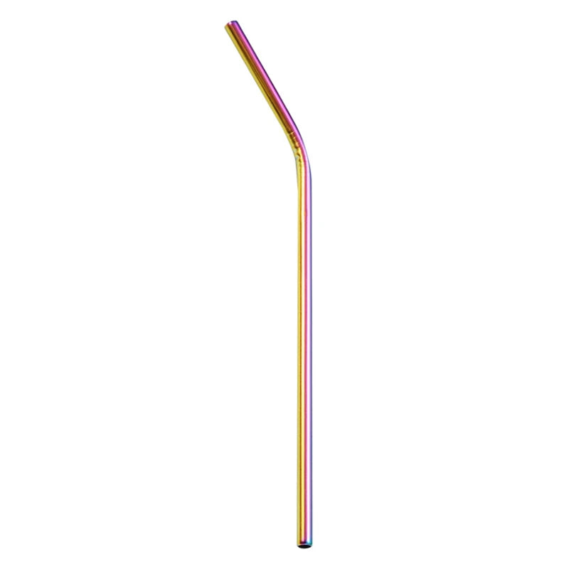 DecorBites™ 304 Stainless Steel Reusable Straws Set for Drinks - Eco-Friendly Metal Curved & Straight
