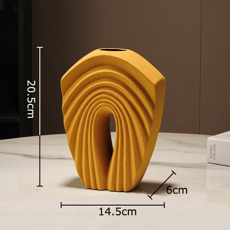 DecorBites™ Geometric Ceramic Vase Set for Modern Floral Arrangements