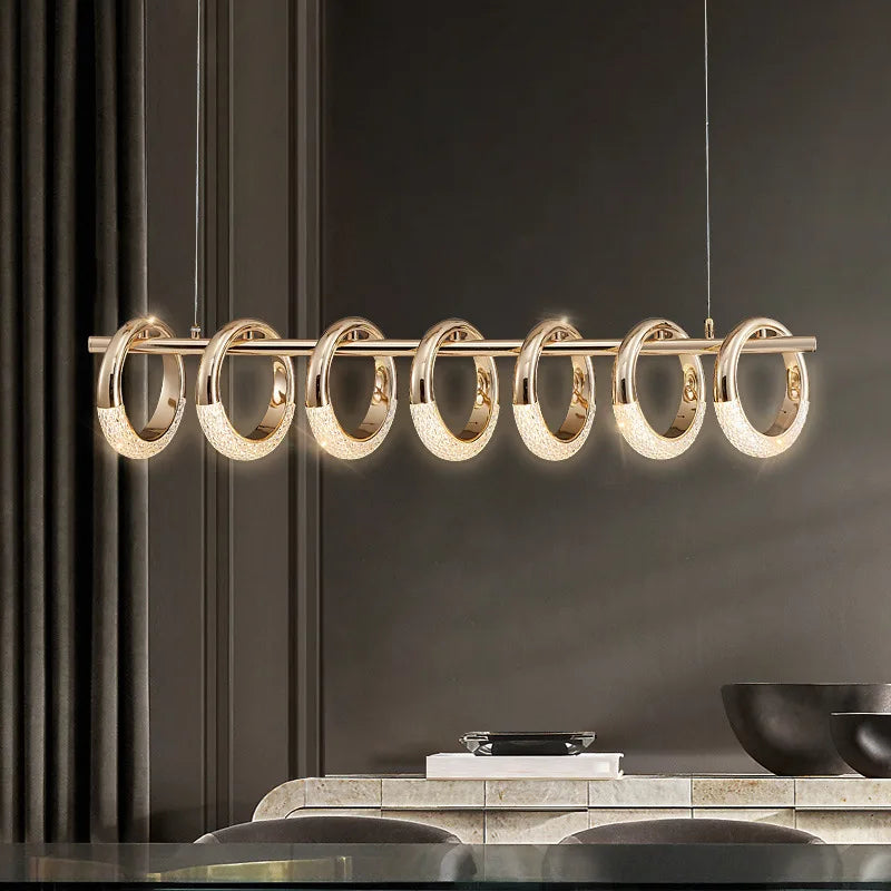 DecorBites™ Gold Acrylic LED Pendant Lights for Dining Room Kitchen Bar Chandelier