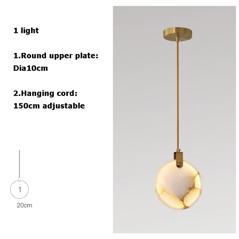 DecorBites™ 2025 Art Deco Marble Golden Lustre LED Chandelier Lighting