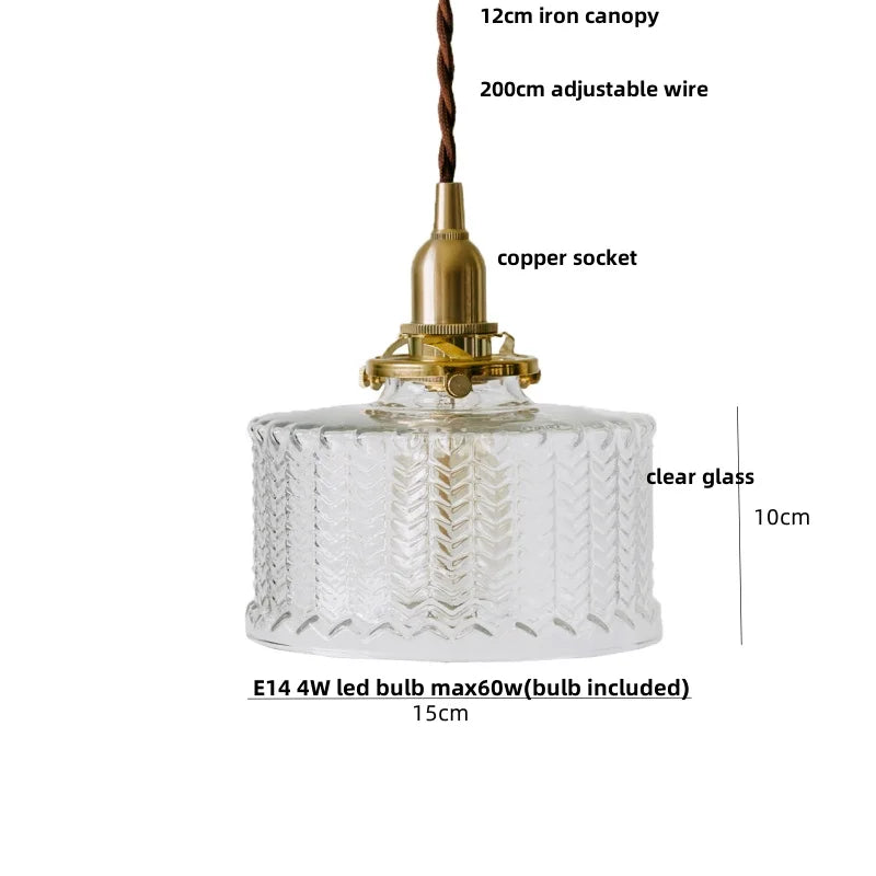 DecorBites™ Amber Glass LED Pendant Light - Nordic Modern Balcony Foyer Coffee Wall Lamp