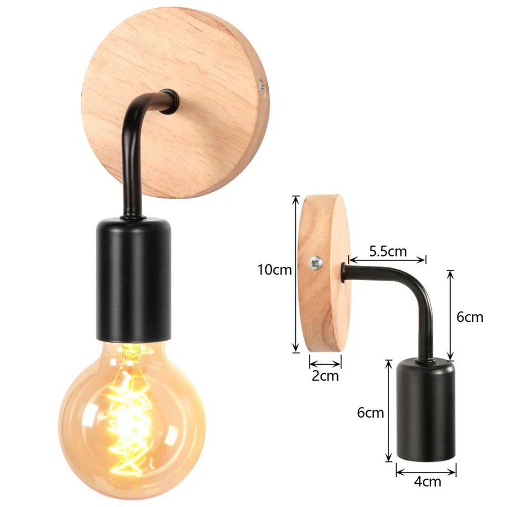 DecorBites™ Industrial LED Wall Light Retro Loft Lamps E27 Iron Lampshade Sconce
