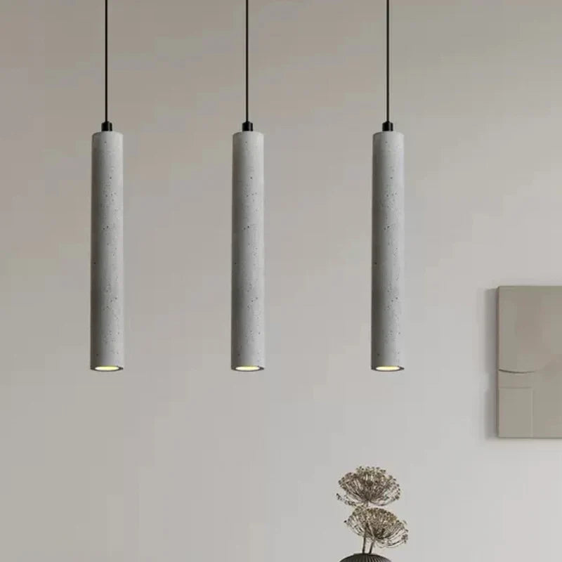 DecorBites™ Concrete Tube Pendant Light Chandelier