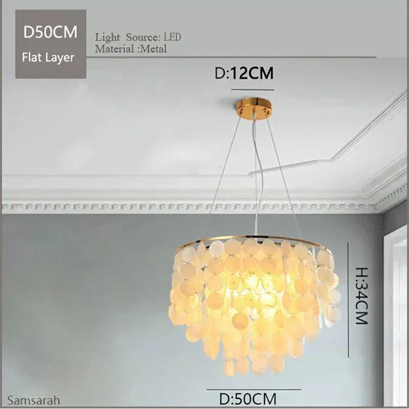 ثريا بمصباح معدني من الكروم الذهبي من ™DecorBites للمطاعم وغرف المعيشة وقاعات الفنادق