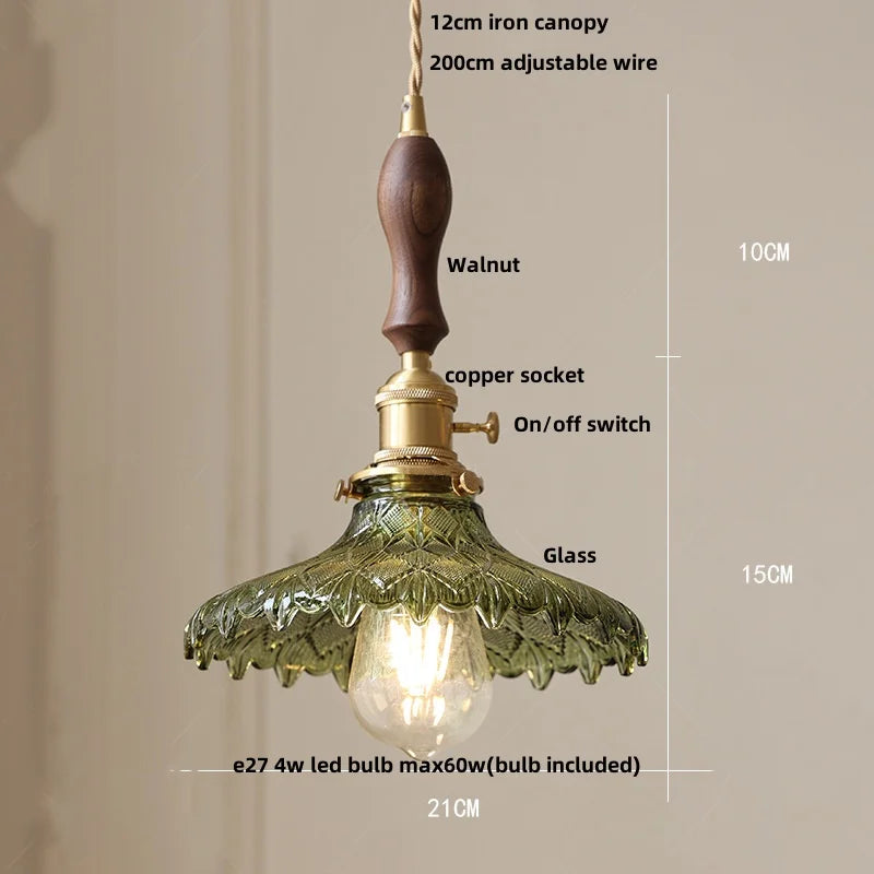 DecorBites™ Brass LED Pendant Light Fixture Clear Glass Nordic Modern Hanging Lamp