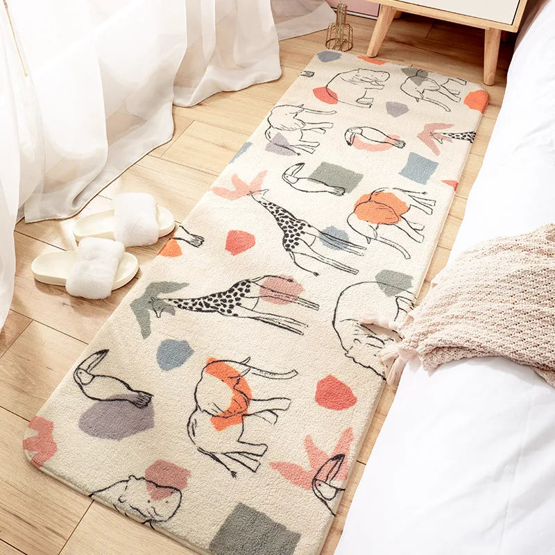DecorBites™ Cozy Faux Lamb Wool Bedside Rug for Bedroom Decor Anti-Slip Soft Living Room Carpet