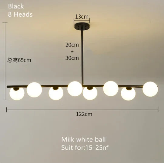 مصباح معلق DecorBites™ الذهبي الكروي الزجاجي LED لإنارة المطابخ وغرف الطعام