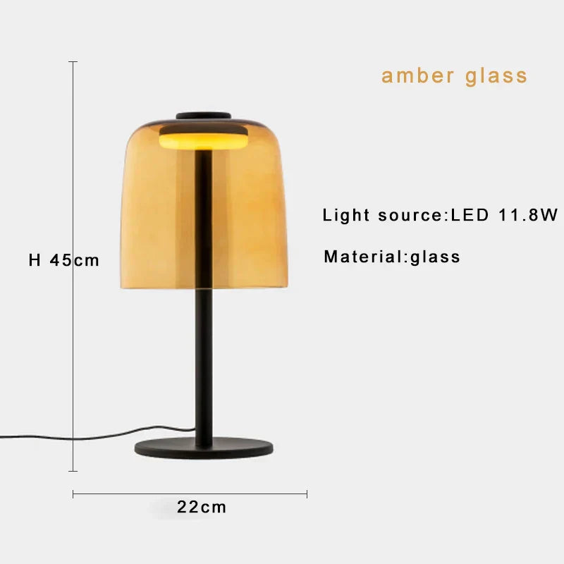 DecorBites™ Glass Table Lamp - Nordic Style Nightstand Lamp, Adjustable Brightness, Minimalist Design