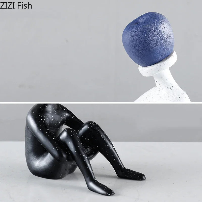 DecorBites™ Abstract Thinker Resin Sculpture for Room Aesthetics Ornaments and Decor