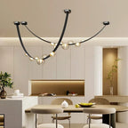 Nordic Leather and Glass Pendant Chandelier