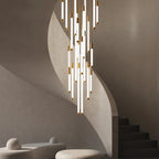 Modern Staircase Pendant Chandelier in Black or Gold