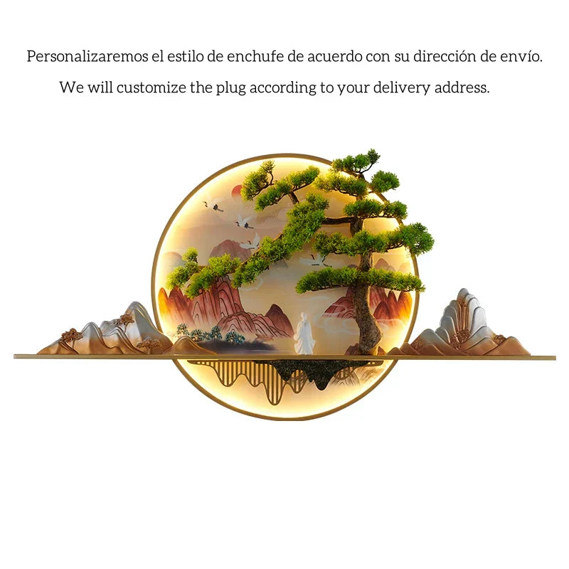 مصباح DecorBites™ ‎LED ثلاثي الأبعاد بتصميم مناظر طبيعية لديكور المنزل - طراز صيني حديث