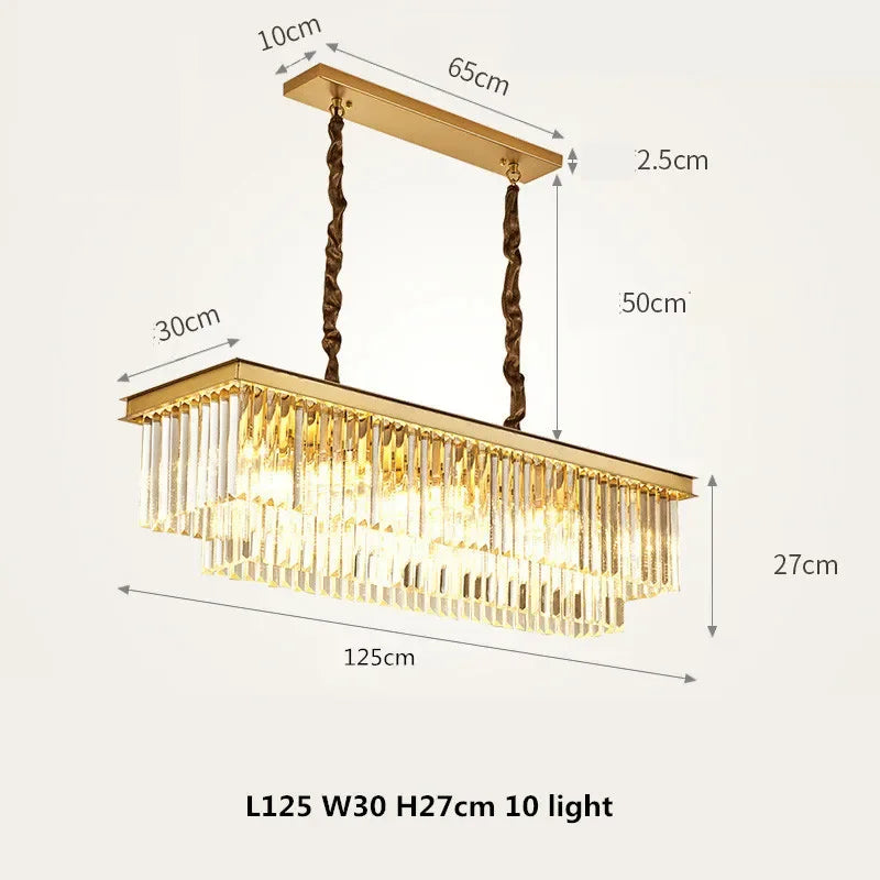 DecorBites™ مصابيح متدلية كريستالية ذهبية وسوداء معدنية، ثريات LED معلقة