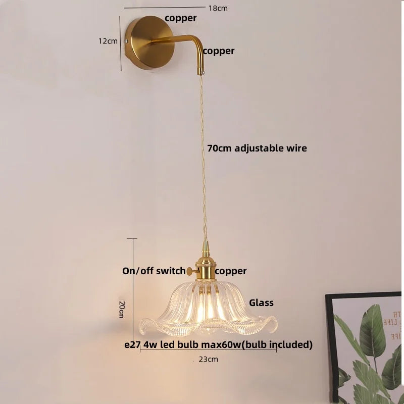 DecorBites™ LED Wall Lights Bar Bedroom Study Clear Glass Bedside Lamp Modern Stair Light Fixtures