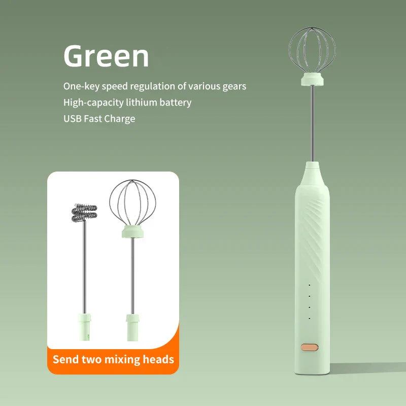 DecorBites™ Electric Milk Frother 3 Speeds Coffee Mixer Egg Beater Foam Maker