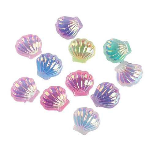 A fralia™ Cabochons en résine décoratifs de plage Coquilles de nacre colorées Style marin