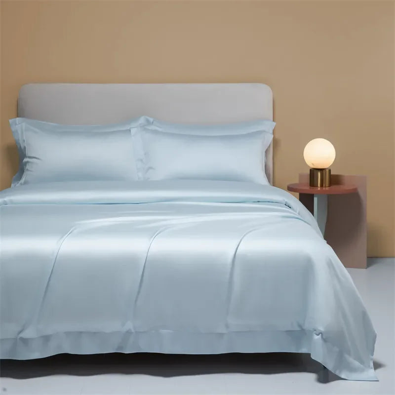 DecorBites™ طقم مفروشات من القماش الطبيعي 120S، ملاءة صيفية مبرّدة ملائمة للبشرة، مفروشات لطيفة على الجلد