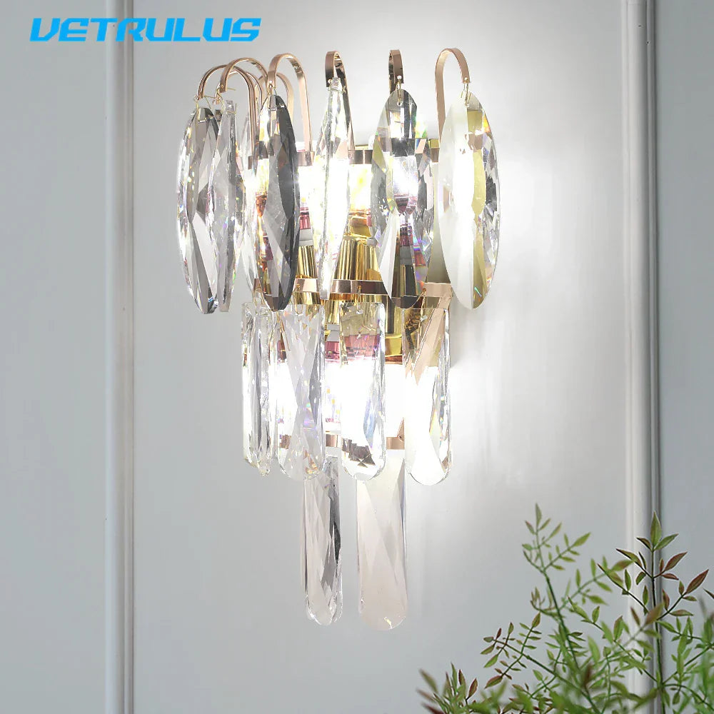DecorBites™ Crystal LED Wall Lamp Modern Cloakroom Bedside Luster for Luxurious Living Spaces