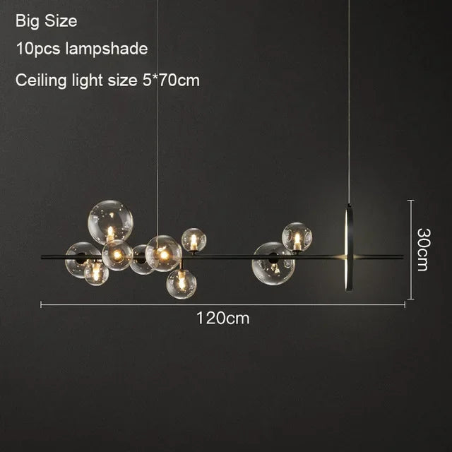 DecorBites™ Black Glass Ring Pendant Light - Nordic Style LED Chandelier for Home Decor