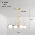 DecorBites™ Glass Ball Pendant Chandelier with LED for Dining Living Bar Kitchen Island
