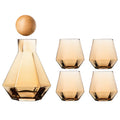 DecorBites™ Diamond Crystal Glass Water Kettle Cup Set - Clear Luxury Juice Pitcher