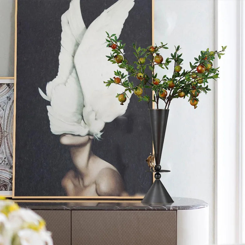 DecorBites™ Geometric Bronze Vase for Home Decor