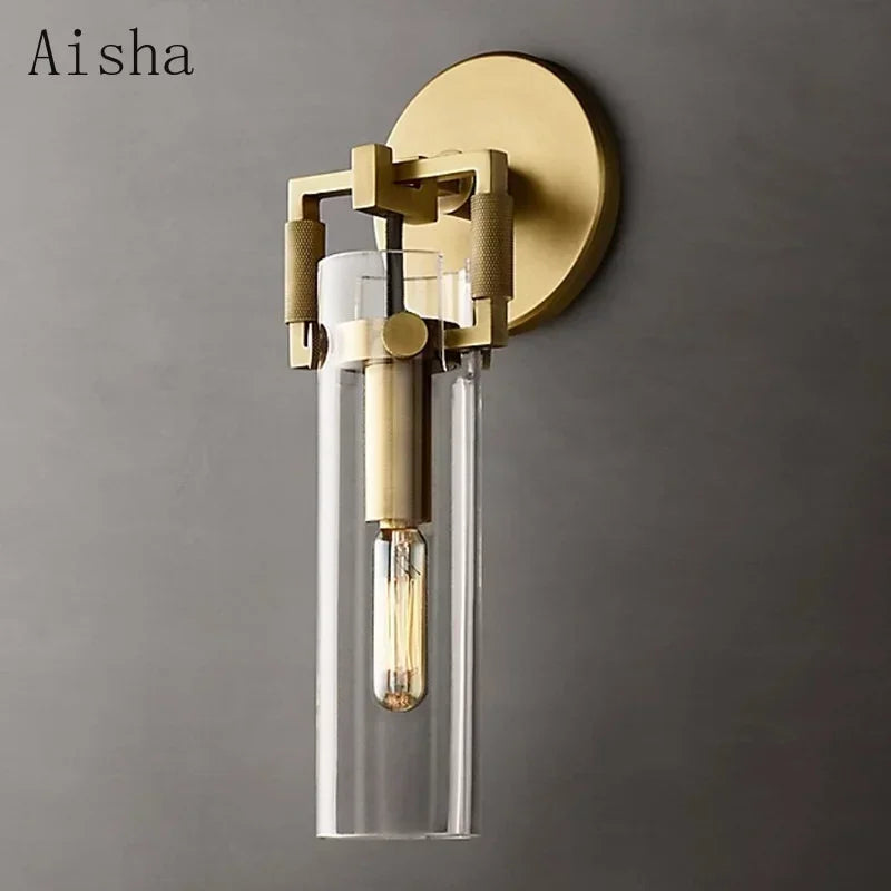 DecorBites™ Industrial Glass Wall Lamp Retro Sconce for Bedroom Study Loft Dining Room