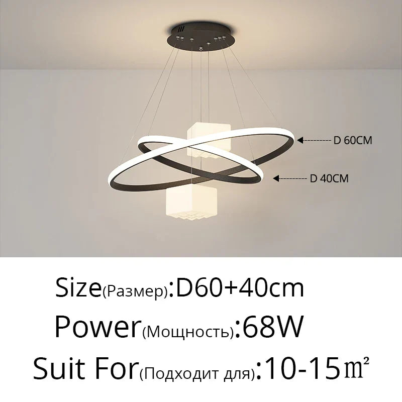 ثريا LED من DecorBites™: إضاءة معلقة عصرية بيضاء لغرفة المعيشة والمطبخ، مصابيح ديكور داخلية