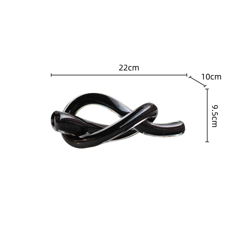 DecorBites™ Geometric Glass Sculpture Twine Knot Decor Home Decor Accessory