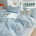 DecorBites™ Diamond Grid Jacquard Bedding Sets: Cooling, Soft Duvet Cover for Summer & Autumn