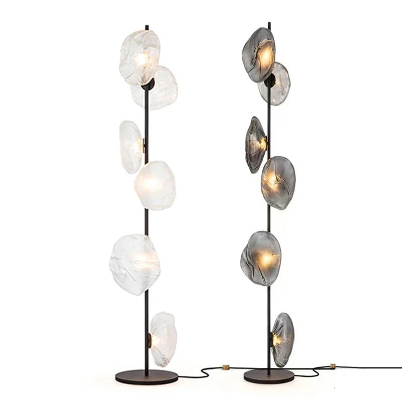 DecorBites™ Glass Shade LED Floor Lamp for Home Decor, Living Room, Bedroom, Minimalist Design