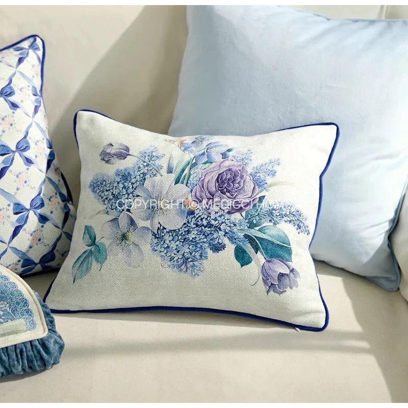 DecorBites™ Iris Flowers Butterfly Purple Watercolor Pillow Case 45x45cm