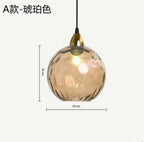 Nordic Water Grain Colored Glass Globe Pendant Light