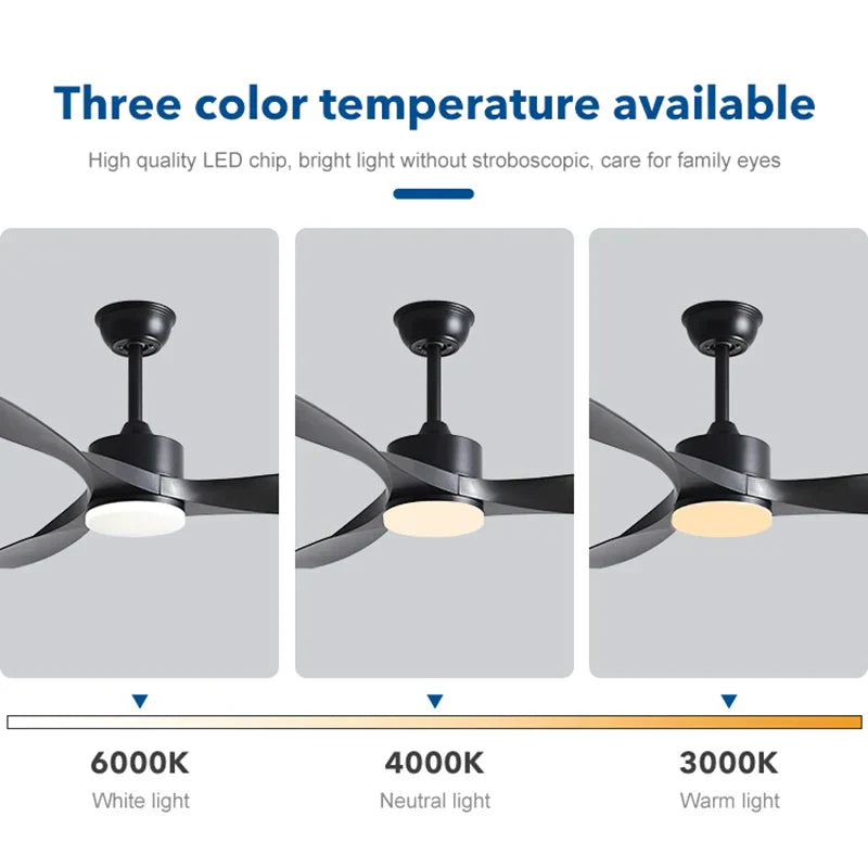 DecorBites™ 52 Inch Pure Copper DC Motor Remote Control Ceiling Fan With Light