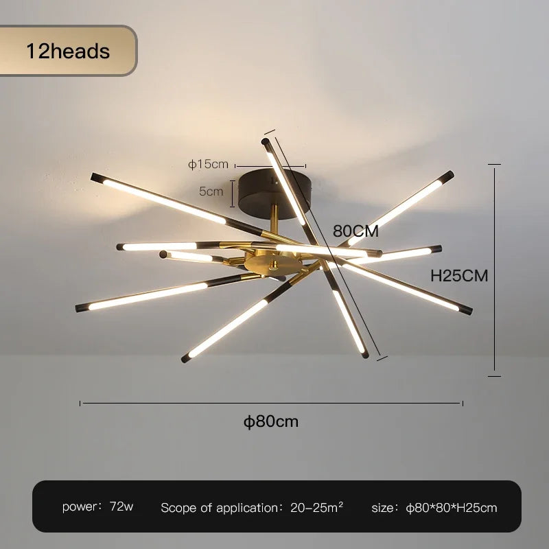 DecorBites™ Black LED Ceiling Chandelier for Nordic Modern Home Decor