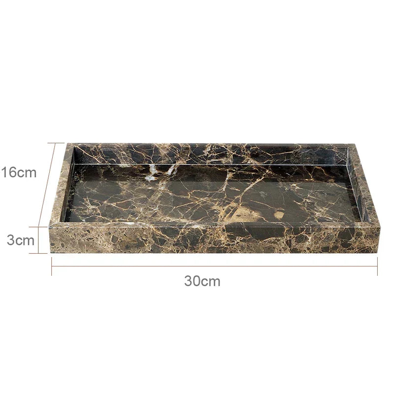 مجموعة حمام رخام إمبرادور دارك من DecorBites™ مع إكسسوارات فاخرة