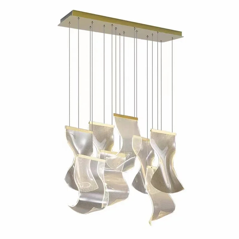ثريا LED من DecorBites™: مصباح معلق عصري قابل للتعديل لغرفة المعيشة وإضاءة الدرج