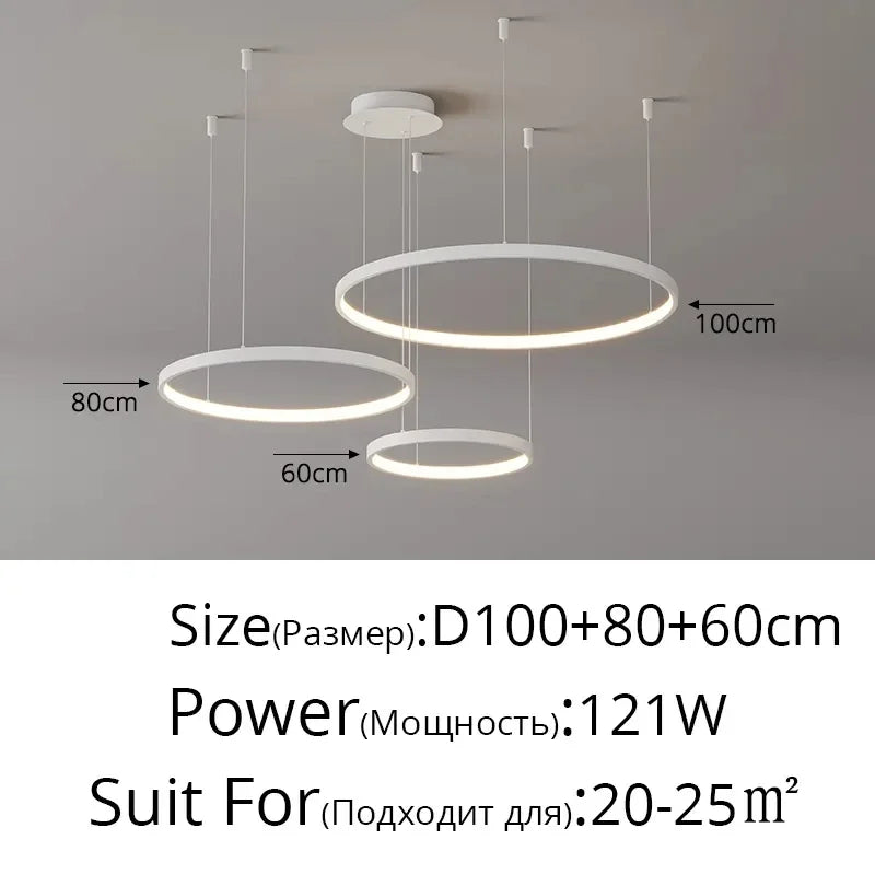 مصباح قلادة حلقي LED أكريليك DecorBites™، تصميم حديث بسيط للثريا الفنية