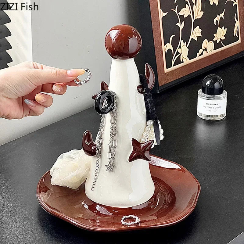 "DecorBites™ Magician Hat Jewelry Display Stand Decorative Shelves Earrings Necklace Holder"