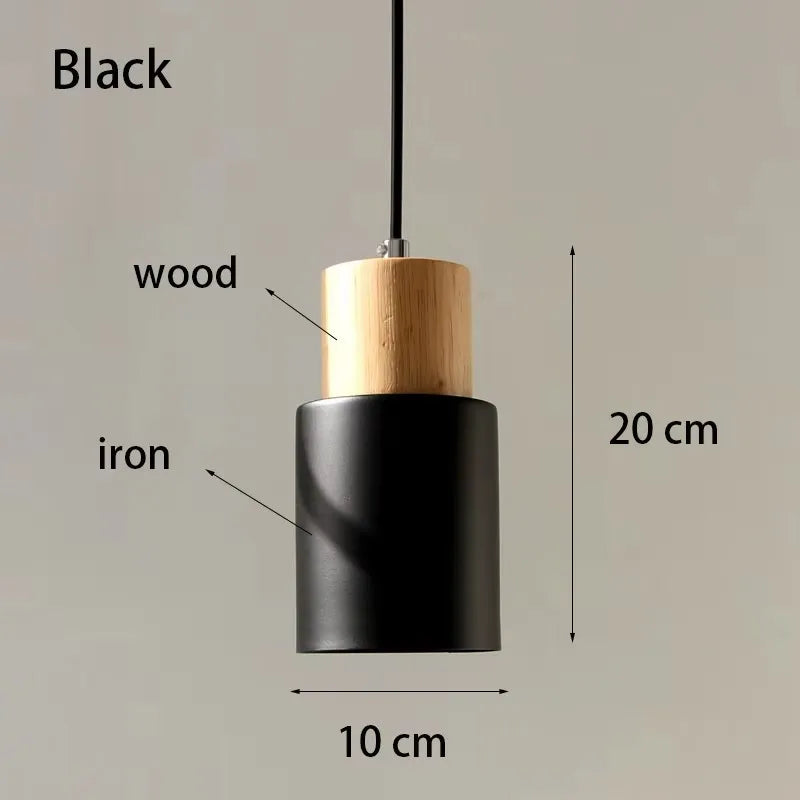 Minimalist Nordic Wood and Metal Single Pendant Light