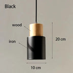 Minimalist Nordic Wood and Metal Single Pendant Light