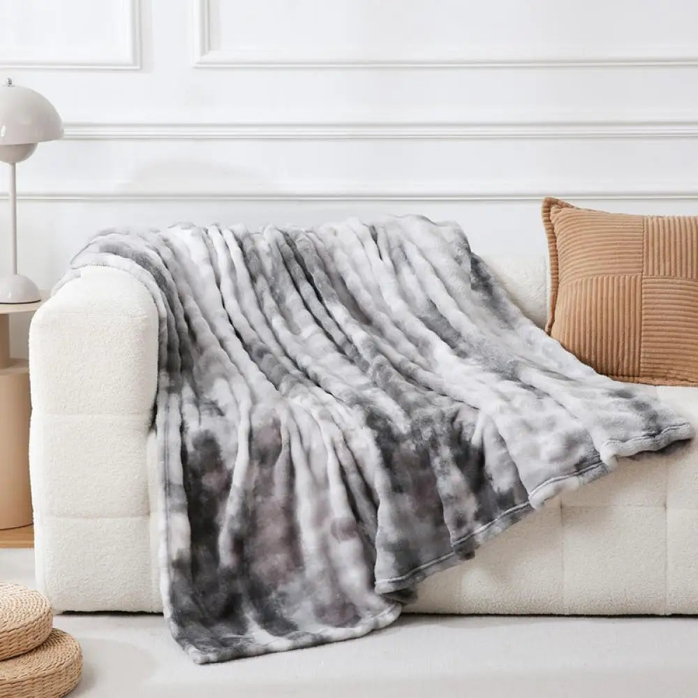 DecorBites™ Fuzzy Faux Fur Blanket - Cozy & Soft Reversible Throw for Sofa and Bed