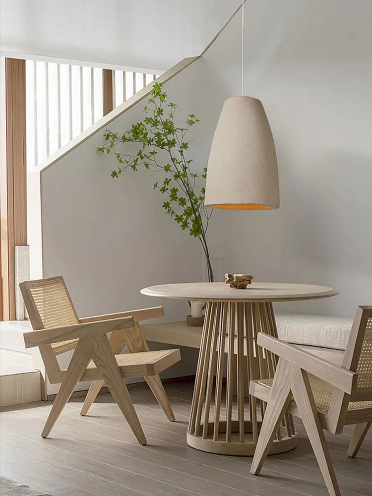 DecorBites™ LED Chandelier: Minimalist Cement Hanging Light for Bedroom and Living Room