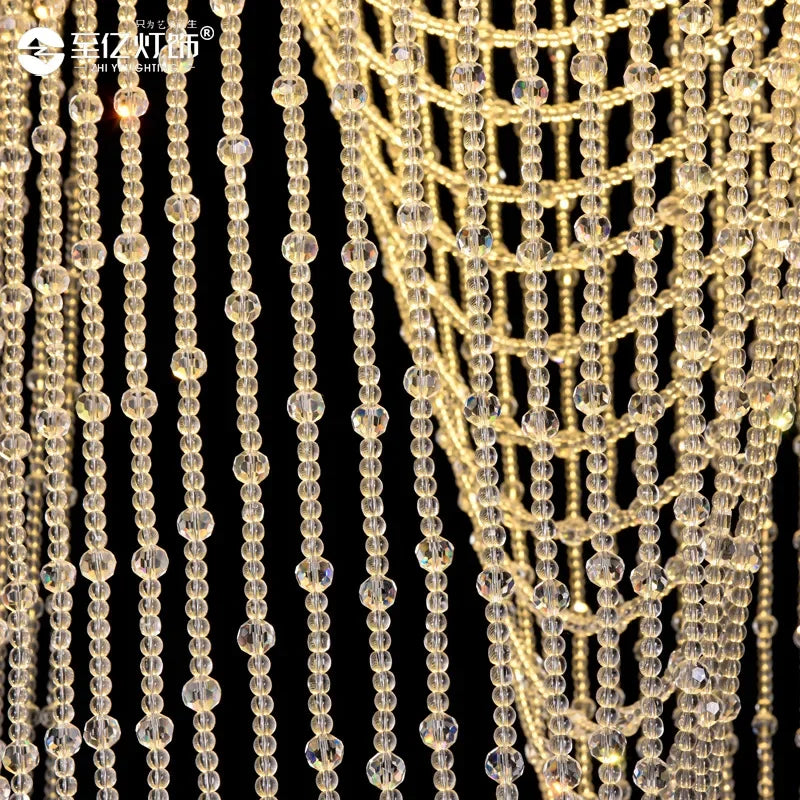 DecorBites™ Crystal Tassel Stair Chandelier for Luxurious Indoor Lighting