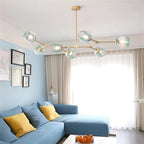 Modern Nordic Glass Pendant Light in Painted Metal